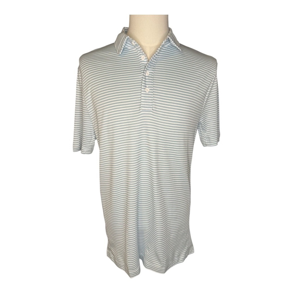 J.Crew Striped Performance Golf Polo Shirt Coolmax Moisture Wicking Tall Medium‎